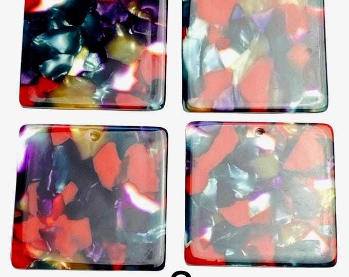 4pcs 30mm Acrylic Square Connectors Cutout Earring Earrings Charms Jewelry Making Crafts