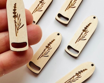 Wood Earring Blanks: Oval Wildflower Macrame Cutout, Texas Made