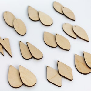 20 Unfinished 2" Wood Earring Blanks, DIY Jewelry Making
