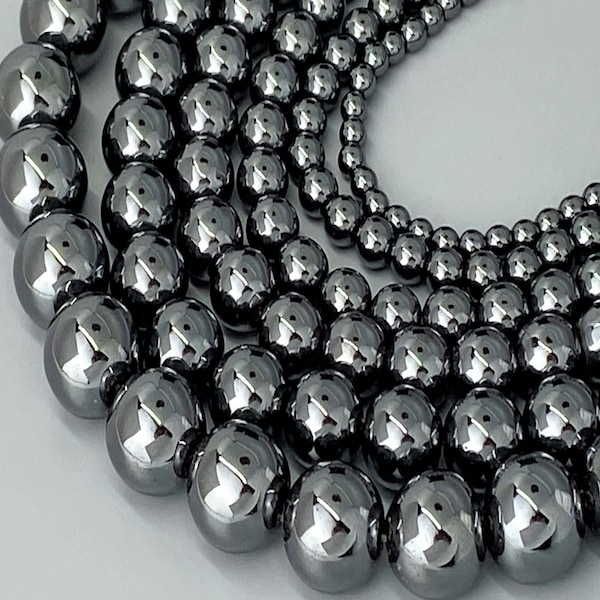 20 Perles Noires En Hématite Non Magnétique - Diamètre 6mm - Marque SAVMER - Pour Bijoux DIY