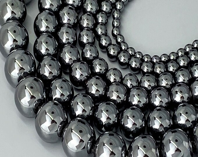 ALL SIZE & QTY Non Magnetic Hematite Strands 4mm 6mm 8mm 10mm 12mm 14mm  Loose Beads Gemstones Necklace,Bracelet,Earring Jewelry Crafts