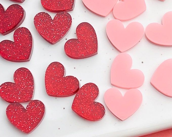 All Colors/Quantities DIY Glitter Acrylic Heart Earring Blanks, Valentine's Day Crafts