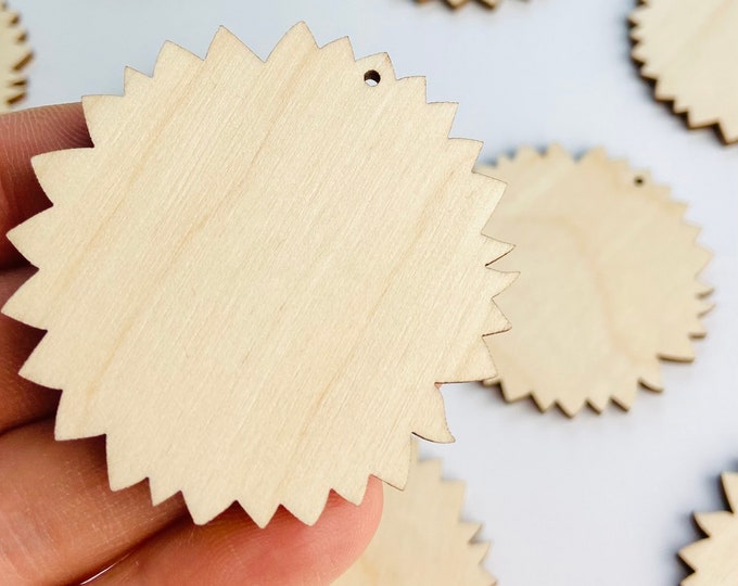 ALL SIZES BULK (12pc to 100pc) Unfinished Wood Laser Hoop Sunflowers Earring Jewelry Blanks Shape Crafts Made in Texas