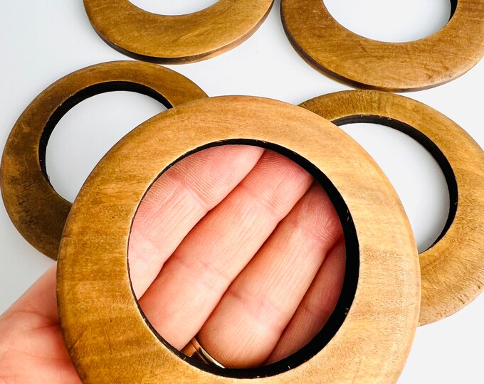 Clearance 12 Imperfect Pieces Bold Wood Hoop Hoops Earrings Bohemian Large Lightweight Wooden Earring Charms Jewelry Making Crafts