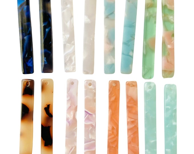 12 Pieces Acrylic 34mm Bar Matchstick Rectangle Connectors Cutout Earring Earrings Charms Jewelry Making Crafts
