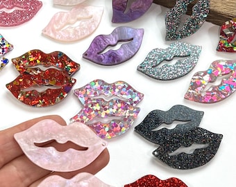 Grab Bag Special 24Pcs/12Pr Acrylic Valentines Day Lips DIY Earring Making Blanks