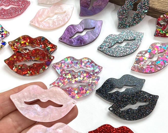 ALL Sizes/Colors/Quantities Acrylic Valentines Day Lips DIY Earring Making Blanks