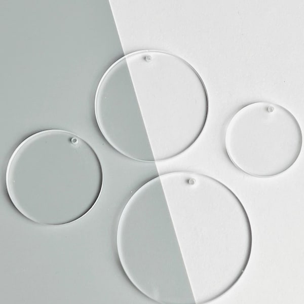 Bulk (2-24pcs) Clear Acrylic Round Circle Disc Blanks Great for Jewelry, Keychains, Badge Reel Acrylic Blanks, DIY Acrylic Craft Blanks