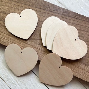 ALL SIZES BULK 12pc to 100pc Unfinished Wood Laser Cutout Solid Heart Earring Jewelry Blanks Shape Paint,Stain & More Crafts Made in Texas 画像 3