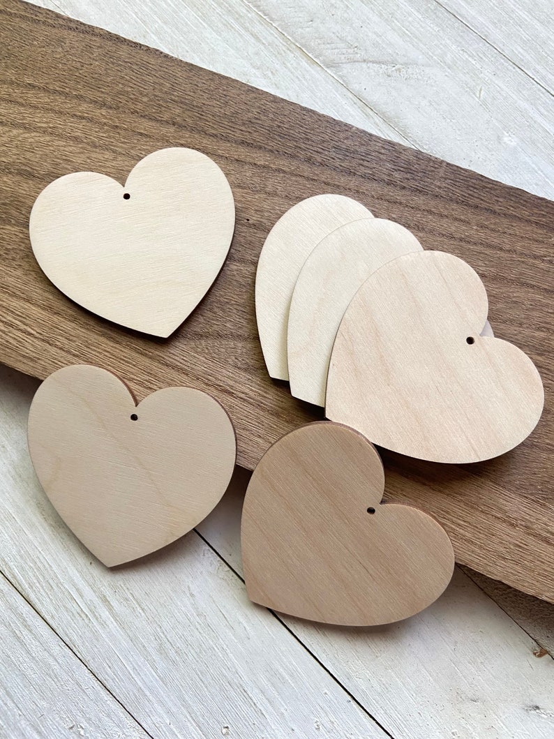 ALL SIZES BULK 12pc to 100pc Unfinished Wood Laser Cutout Solid Heart Earring Jewelry Blanks Shape Paint,Stain & More Crafts Made in Texas 画像 3