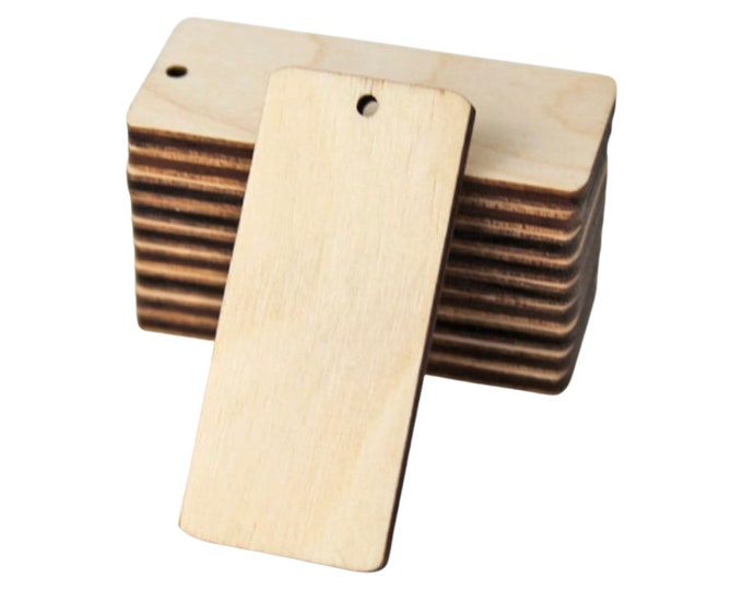 BULK (12pc to 100pc) Unfinished Wood Laser Cutout Rectangle Bars Bar Dangle Earring Jewelry Blanks Shape Crafts Made in Texas