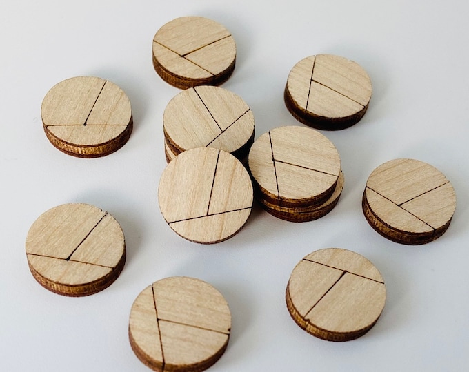 BULK (12pc to 100pc) Unfinished Wood Laser Cutout Stud Circle with Tri Split Lines Earring Jewelry Blanks Shape Crafts Made in Texas
