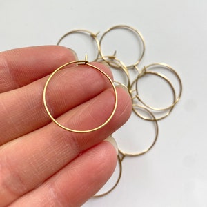 12 Piece High Quality 18k Gold Plated Stainless Steel Earrings Ear Wires Findings Hoops or Wine Glass Rings Markers 20mm,25mm,30mm,35mm,40mm