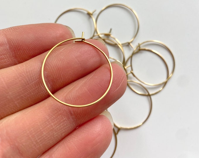 12 Piece High Quality 18k Gold Plated Stainless Steel Earrings Ear Wires Findings Hoops or Wine Glass Rings Markers 20mm,25mm,30mm,35mm,40mm
