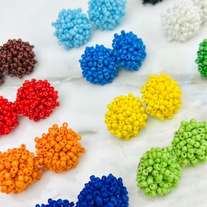 20mm Seed Bead Earring Toppers Stainless Steel Post & Backs w/Connector Loop Holes Earring Making Supplies