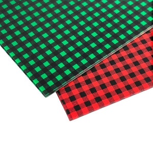 1/8&quot; (3mm) Printed Red, Green or Pink Buffalo Plaid Pattern Acrylic Craft Sheet Laser Ready Cutting Engraving CNC Plexiglass  Made in Texas!