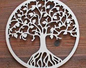 Tree of Life w/Leaves Unfinished Wood Cutout Cut out Shape Ready to Paint Various Sizes