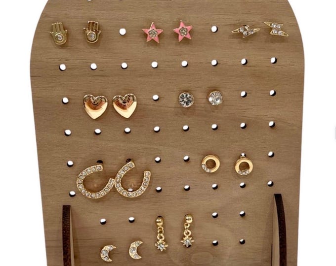 Lots of Colors! Wood or Acrylic Earring Holder, Organizers, Stud Card Holder