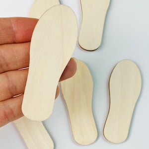 Footprint Wood Cutout Set (6) - DIY Craft, Door Hanger, Birch Plywood