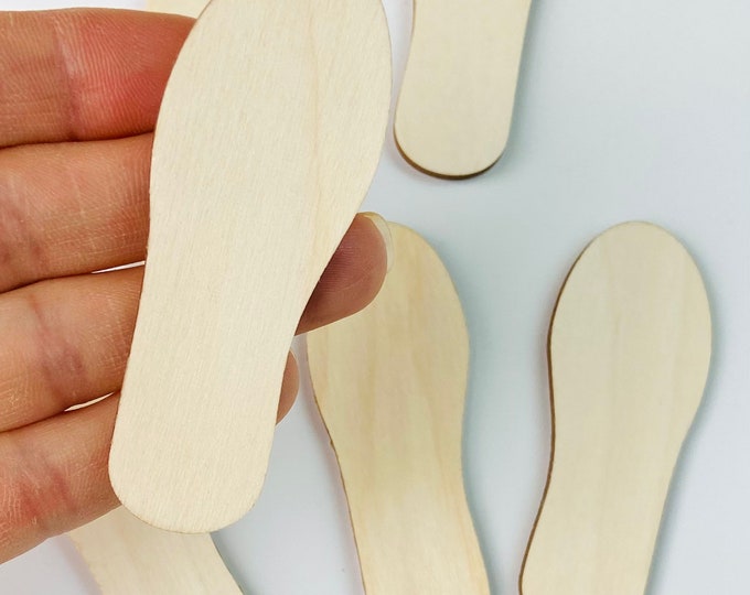 6-Pack Footprint Feet with/without Holes Unfinished Wood Cutout DIY Crafts Door Hanger Ready to Paint Cut Out Birch Plywood All Sizes