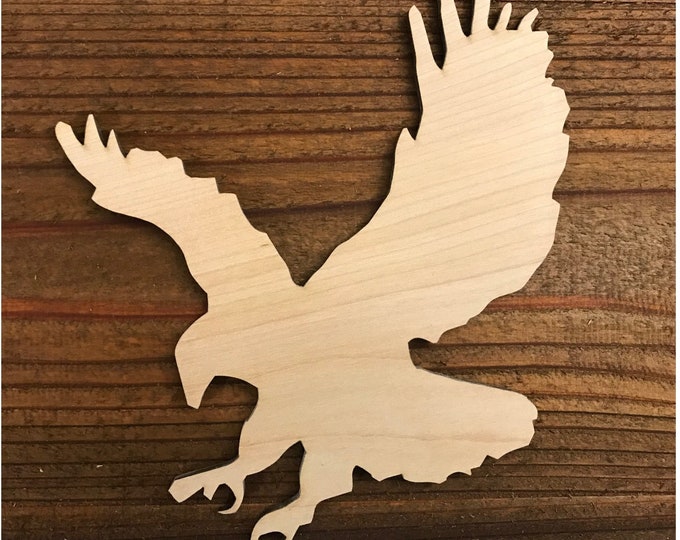 Wooden Bald Eagle Birch Plywood Cutout Bird of Prey Cut out for Crafts Wood Ready to Paint All Sizes
