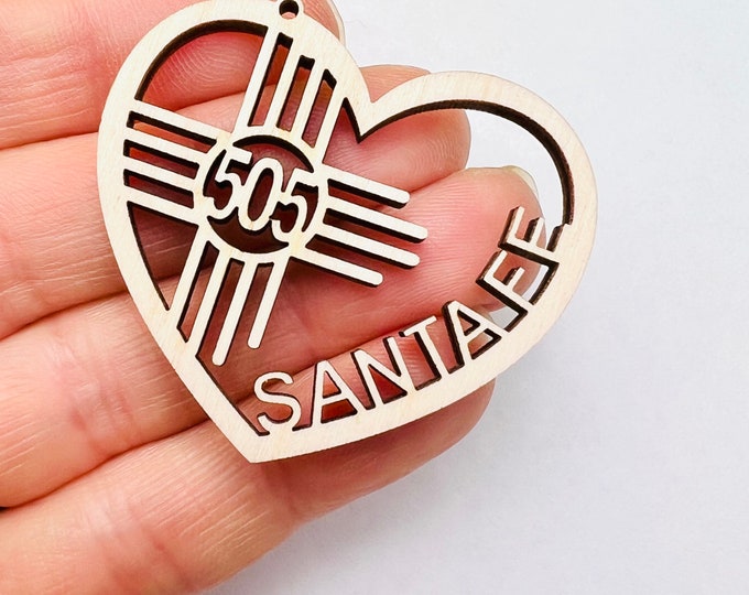 All Sizes Unfinished Wood Zia Santa Fe 505 Hearts New Mexico Sun Symbol Earrings Cutout Hanging Charm Jewelry Blanks