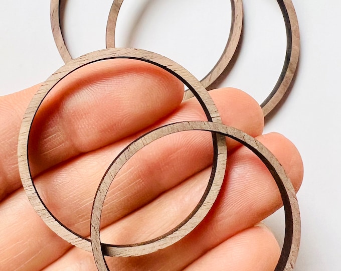 Walnut Wood Ultra Thin Wooden Hoops for Earring Making