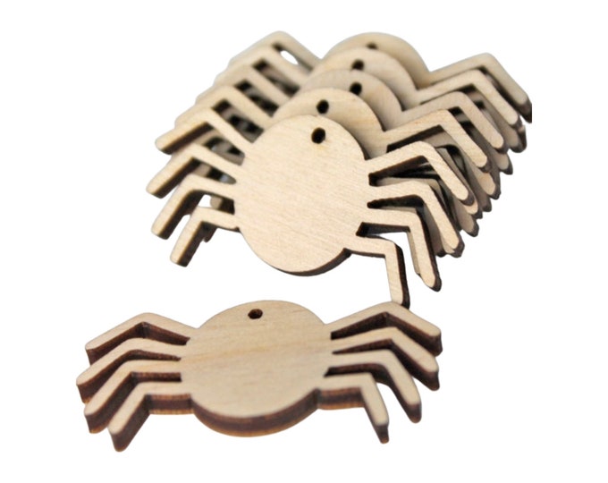 Unfinished Wood Halloween Spider Cutout Blanks Earrings