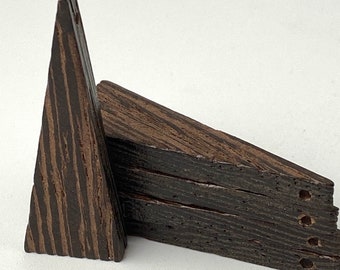 Lightweight Natural Dark Wood 40mm or 1.5” Triangle Geometric Earring Earrings Charms Jewelry Making Crafts