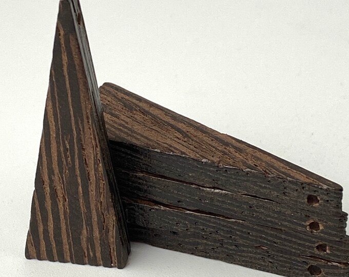 Lightweight Natural Dark Wood 40mm or 1.5” Triangle Geometric Earring Earrings Charms Jewelry Making Crafts