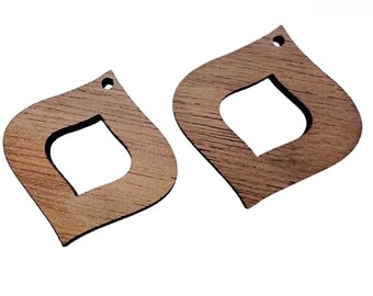 All Sizes/Quantities Beautiful Walnut Wood Lightweight Teardrop Ikat Shape Cutout Connector Earring Earrings Charms Jewelry Making Craft