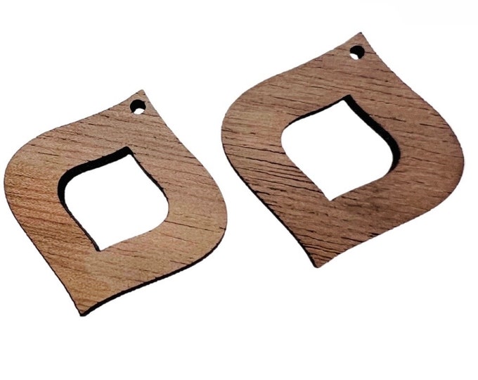 All Sizes/Quantities Beautiful Walnut Wood Lightweight Teardrop Ikat Shape Cutout Connector Earring Earrings Charms Jewelry Making Craft