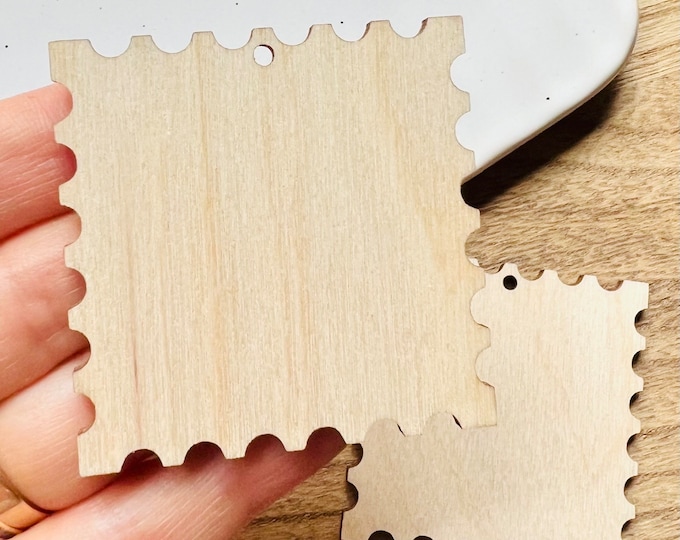 Unfinished Wooden Postage Stamp Shape ALL SIZES BULK (12pc to 100pc)