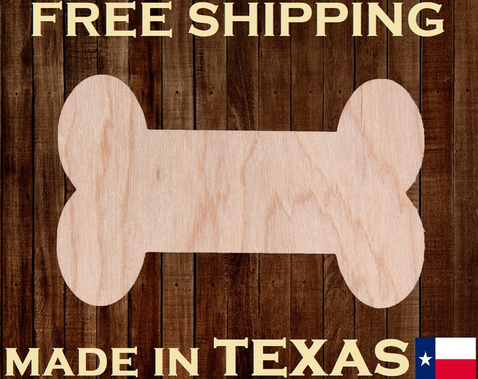 Dog Bone Unfinished Wood Cutout Cut Out Shapes Ready to Paint Stain Crafts ALL SIZES