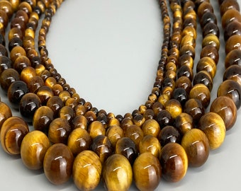 ALL SIZE/QTY Natural Tiger Tiger's Eye Gold Brown Strands 4mm 6mm 8mm 10mm 12mm 14mm Beads Gemstones Necklace,Bracelet,Earring Jewelry Craft