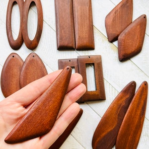 Clearance 6Pcs No Hooks DIY Make Your Own Bold Wood Earrings Bohemian Large Lightweight Wooden Earring Charms Jewelry Making Crafts