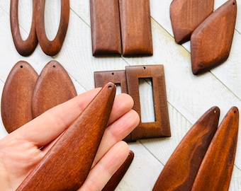 Clearance 6Pcs No Hooks DIY Make Your Own Bold Wood Earrings Bohemian Large Lightweight Wooden Earring Charms Jewelry Making Crafts