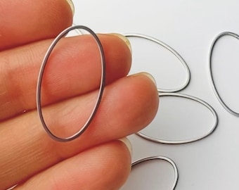 Clearance 20pcs Imperfect Stainless Steel Silver Ovals Circles Round Frames Connector Links Earrings Earring Findings Jewelry