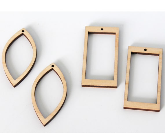20 Unfinished Wood Cutouts 2 Earring Earrings Jewelry Solid Blanks  Teardrop ++
