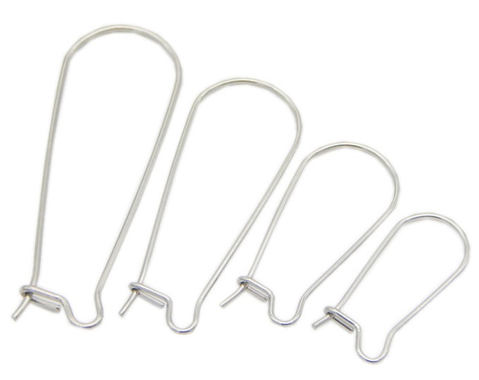 48 Stainless Steel Silver Kidney French Fish Hooks Hook Ear Wires Great for Wood Earrings Earring Jewelry Wires Crafting Craft