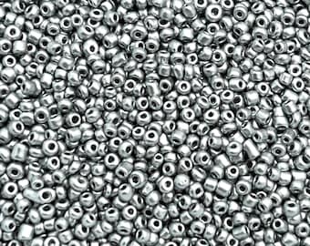 Silver 2mm Czech Glass Seed Beads Necklace Bracelets Earrings Jewelry Crafts