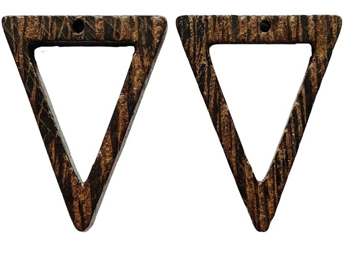31mm Wood Bead Triangle Hoop Hoops Connectors Charms Cutout Dangle Drop Earring Jewelry Blanks Shape Crafts