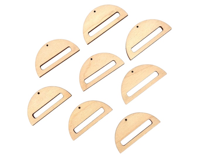 ALL SIZES BULK (12pc to 100pc) Unfinished Wood Laser Cutout Half Semi Circle Frames Resin Macrame Earring Jewelry Blanks Charms Crafts