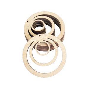 Unfinished Wood Hoop Earring Blanks, Laser Cut Circle Charms