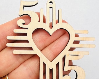 Unfinished Wood Zia Symbol Earring Blanks, New Mexico, DIY Jewelry - Made in Texas