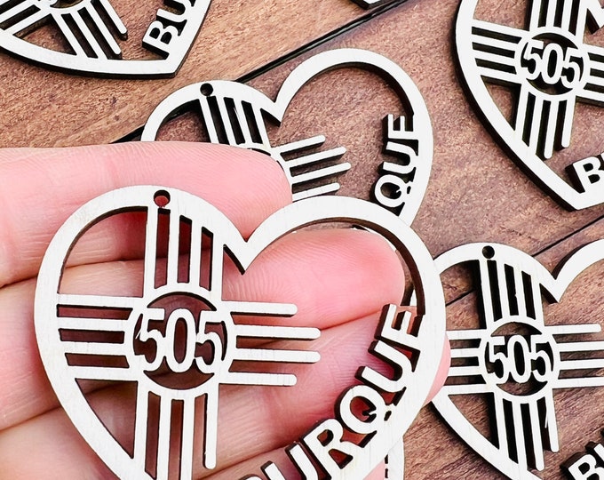 12pc to 24pc Unfinished Wood Zia Albuquerque New Mexico Sun Symbol Burque Earrings Cutout Hanging Charm Jewelry Blanks Crafts Made in Texas
