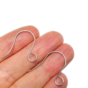 ALL QUANTITIES Large Loop 5mm Gold or Silver Stainless Steel Shepherd Hook Style Earring Hooks Ear Wires image 3