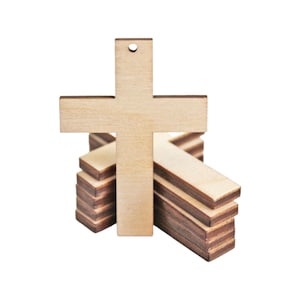 ALL SIZES BULK (12pc to 100pc) Unfinished Wood Laser Cutout Solid Cross Crosses Earring Jewelry Blanks Shape Painting Crafts Made in Texas