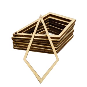 Bulk Unfinished Wood Kite Earring Blanks - Laser Cut Jewelry Shapes