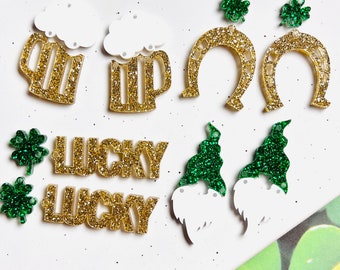 St. Patrick's Day Acrylic Earring Blanks, DIY Earring Supplies